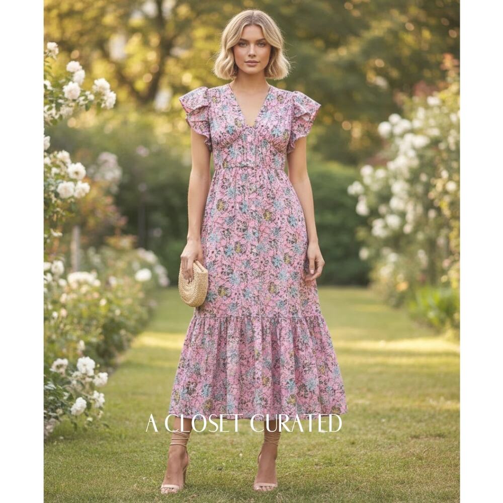 Derek Lam Greta Maxi Dress 4 Pink NEW